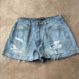 Fashion Nova Blue Jean Shorts Distressed